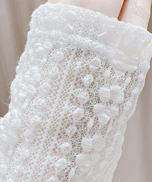 レースボレロカーディガン シアートップス レディース 花柄フリルカーディガン フェミニン 日焼け防止 冷房対策 フロントリボンサマーカーディガン ショート丈春夏服 84WANJIA-017